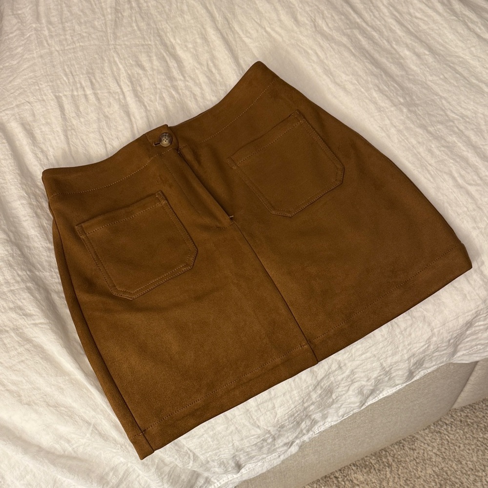 LOFT Brown Mini Skirt with Pockets
